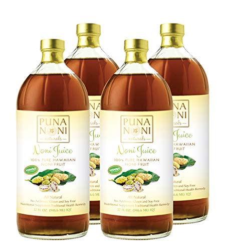 Puna Noni Naturals - 100% Pure Hawaiian Noni Juice 32oz - Glass Bottle