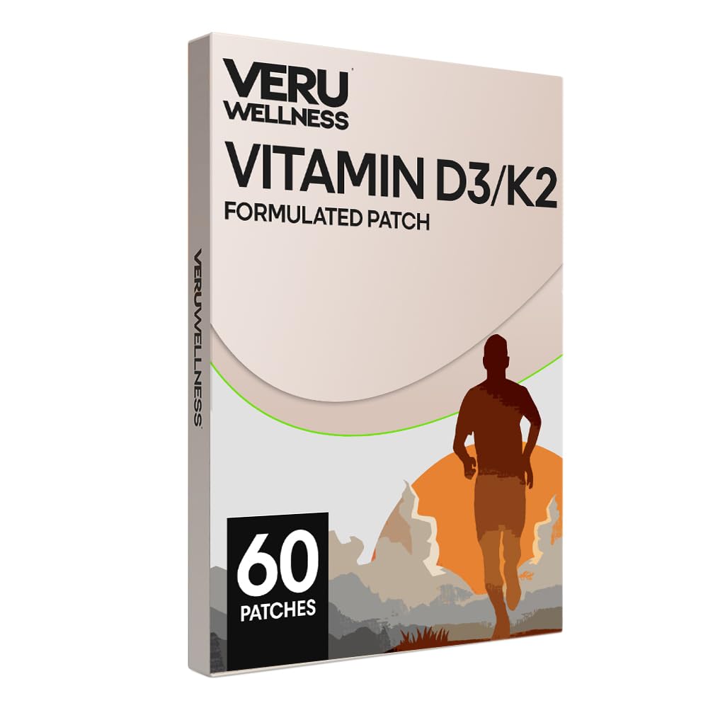 Veru Wellness Vitamin D3 K2 Patches Bone & Joint Support - 60 Count