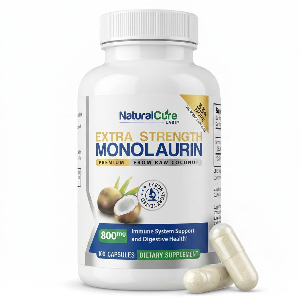 Natural Cure Labs Extra Strength Monolaurin 800mg - 100 Capsules