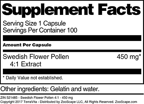 Terravita Swedish Flower Pollen 4:1 450 mg - 300 Capsules - image 4