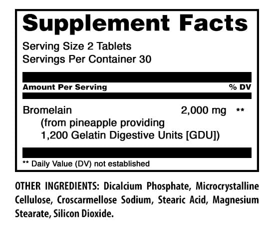 Amazing Formulas Bromelain 2000 Mg per Serving