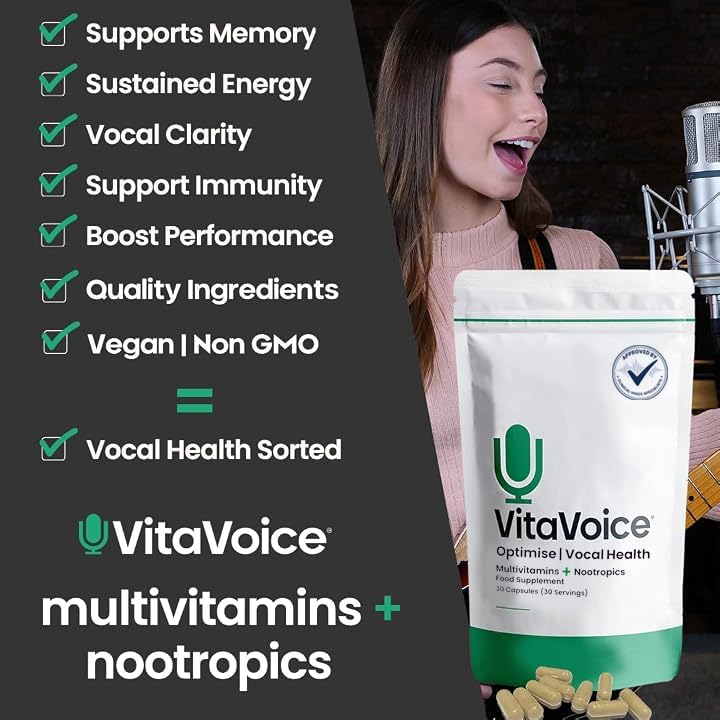 VitaVoice Nootropics & Vitamins for Vocal Health - 30 Capsules - image 3