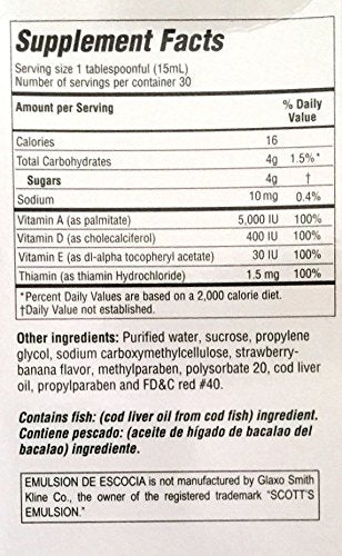 Menper Emulsion De Escocia Cod Liver Oil Strawberry Banana - 2 Pack - image 3