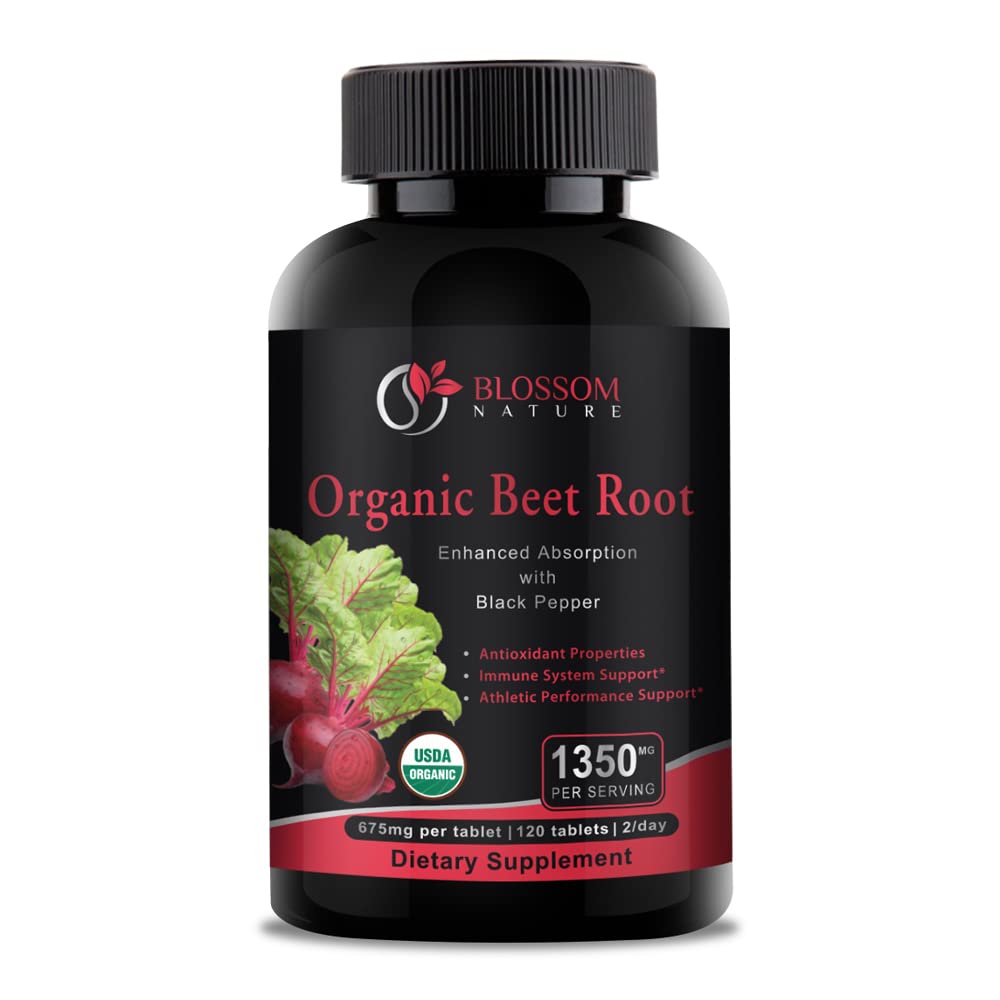 Blossom Nature Organic Beet Root Powder 1350mg - 120 Tablets