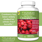 TruNature Cranberry 650 mg - 140 Vegetarian Capsules (3 Pack) - image 2