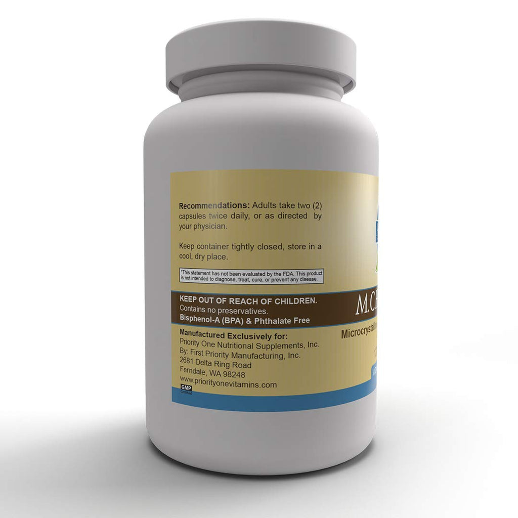 Priority One M.C.H.C. Calcium - 120 Capsules - image 5