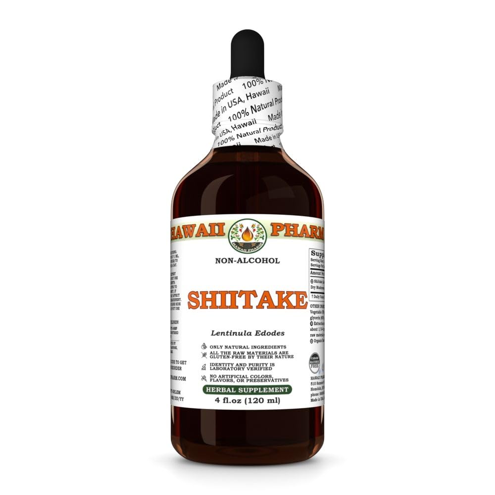 Hawaii Pharm Shiitake (Lentinula edodes) Mushroom Alcohol-Free Extract