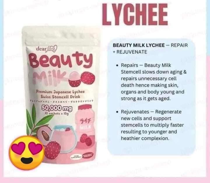 RosySkin Essentials Dear Face Beauty Milk Lychee Collagen Drink - 2 Pack - image 2