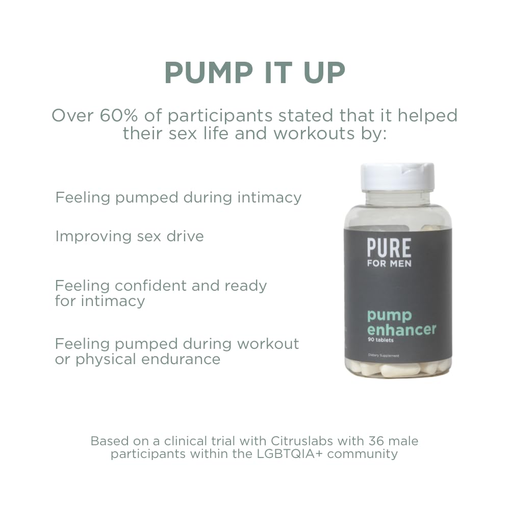 Pure for Men Pump Enhancer Pre-Workout Nitric Oxide Booster - 90 Capsules - image 8