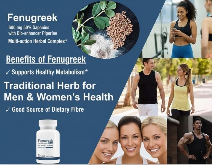 Fenugreek Premium Standardized 600 mg with Piperine - 60 Vegetarian Capsules - image 4