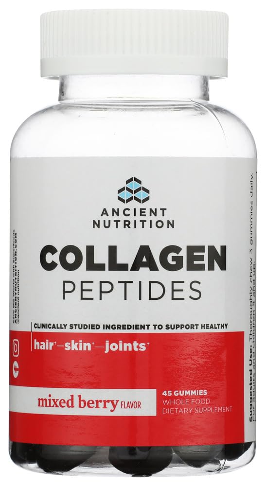 Ancient Nutrition Hydrolyzed Collagen Peptides Gummies Mixed Berry - 45 Count
