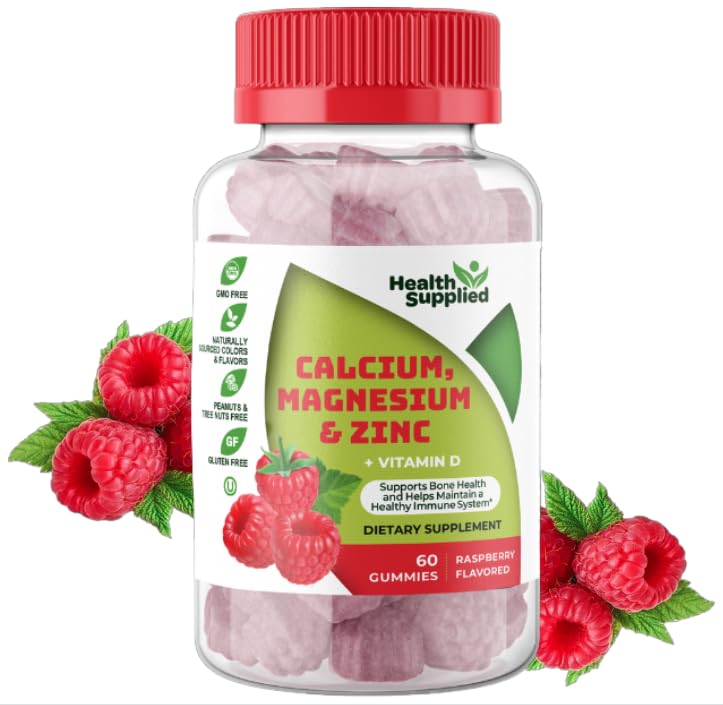 Health Supplied Calcium Magnesium Zinc Vitamin D Gummies - 60 Count