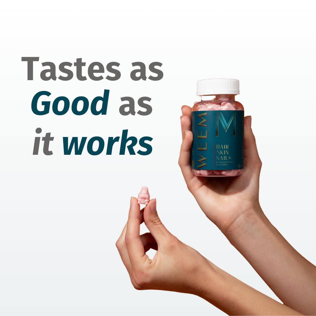 WEEM Hair Skin and Nails Gummies - Supports Healthy Hair - Vegan