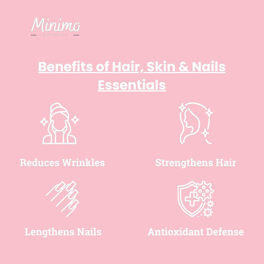 Minimo Nutrition Hair, Skin and Nails Essentials with Biotin - 60 Capsules - image 4