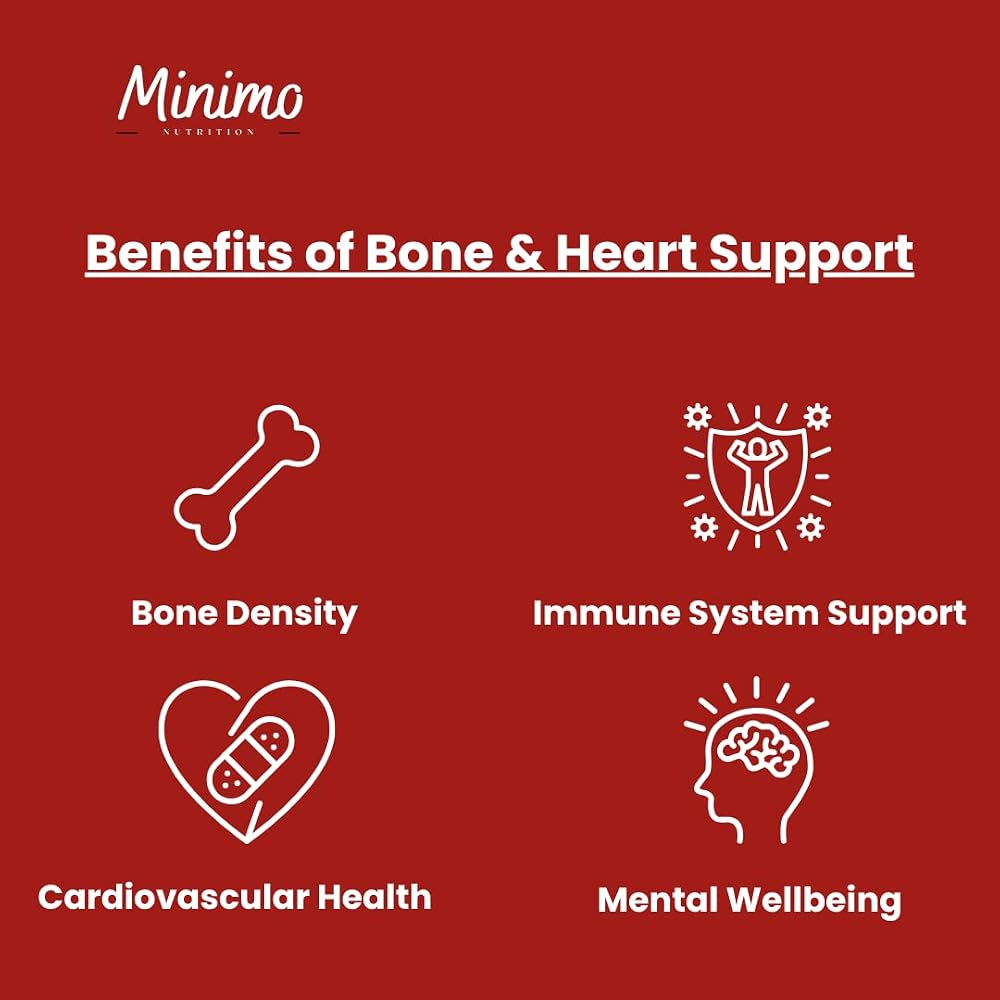 Minimo Nutrition Bone & Heart Support K2 + D3 - 60 Capsules - image 4