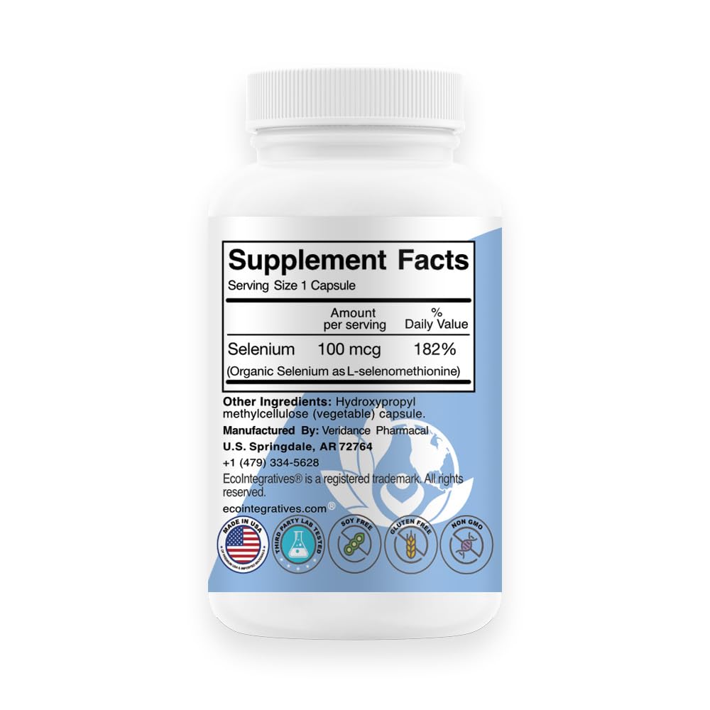 EcoIntegratives Se-100 Selenium Yeast-Free 100 mcg - 100 Vegetarian Capsules - image 3