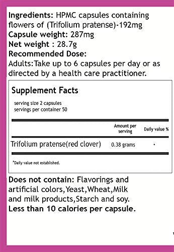 Hekma Center Pure Red Clover Flowers - 100 Capsules - image 2