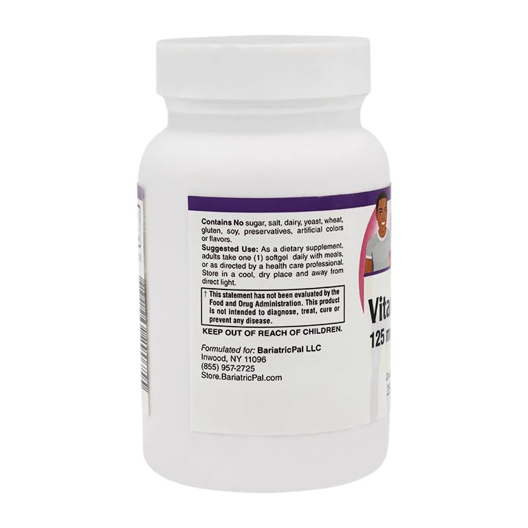 BariatricPal Vitamin D-3 125mcg (5000 IU) - Easy Swallow Vegetarian Softgels by