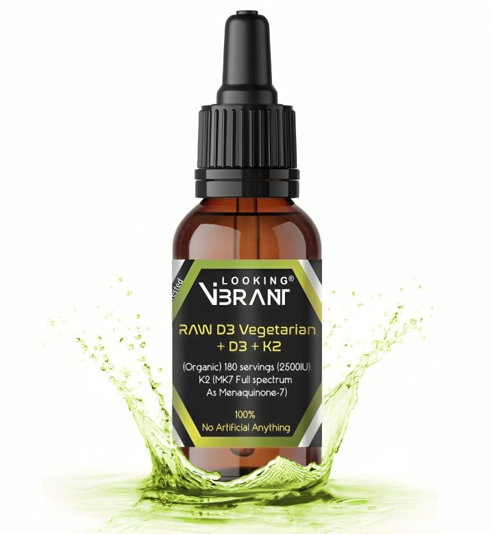 LOOKINGVIBRANT Vitamin D3 + K2 Liquid Drops - 180 Servings