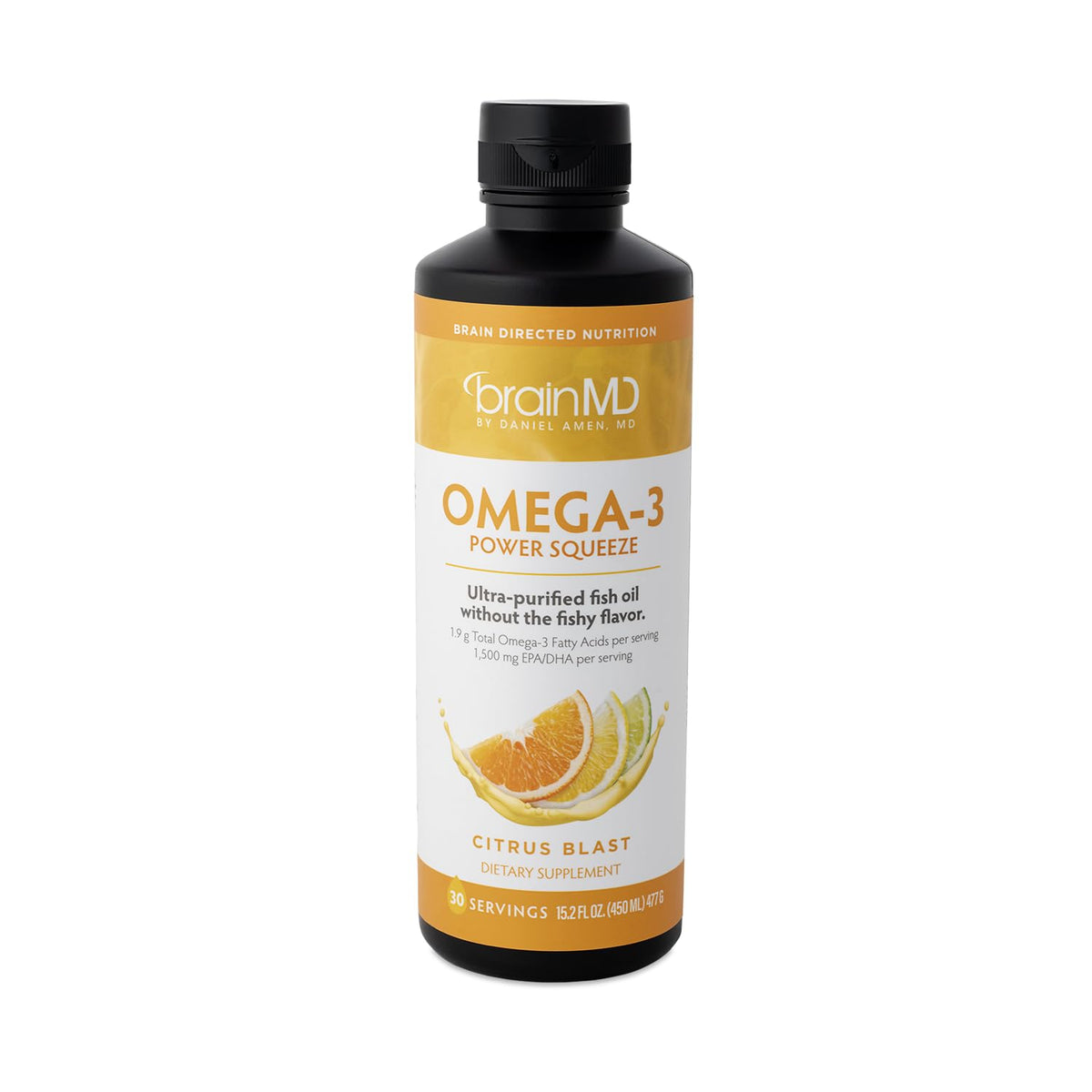 BrainMD Omega-3 Power Squeeze Citrus Blast Fish Oil - 16.8 Fl Oz