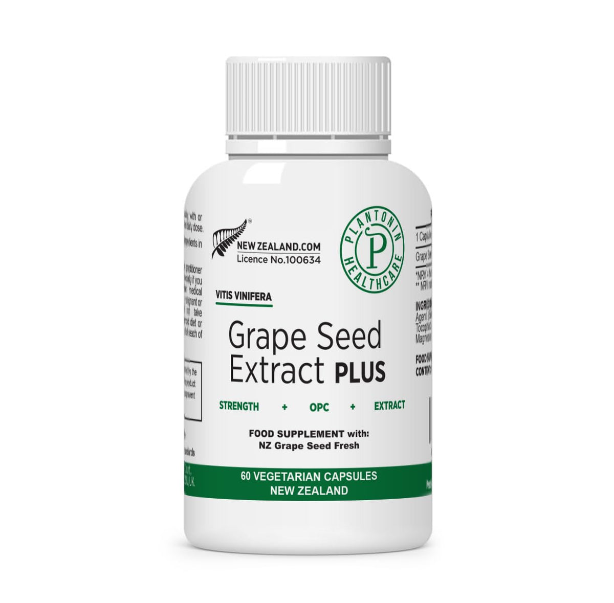 Plantonin Grape Seed Extract Plus Vegan Capsules - 60 Count
