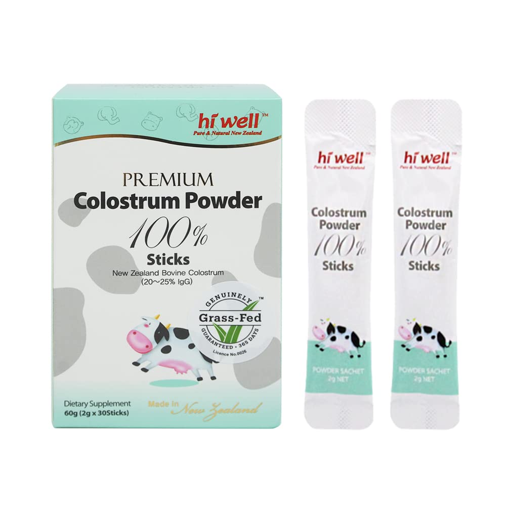 Hi Well Premium Grass-Fed Colostrum Powder - 30 Sticks
