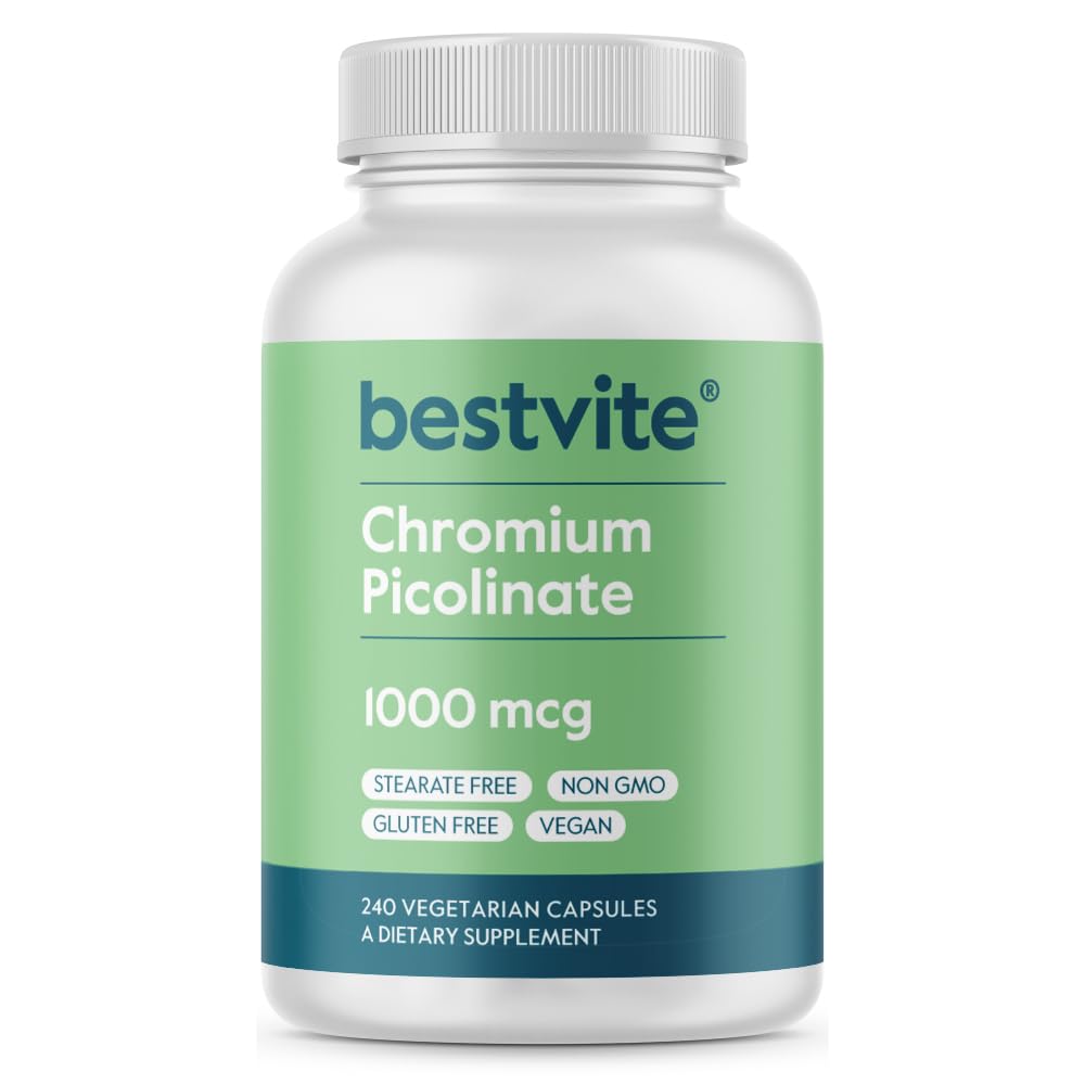 BESTVITE Chromium Picolinate 1000mcg - No Stearates - No Flow Agents