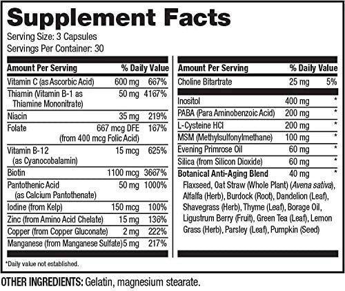 Optim 3 Hi-Health Hair & Nail Formula with Biotin - 90 Capsules - image 2