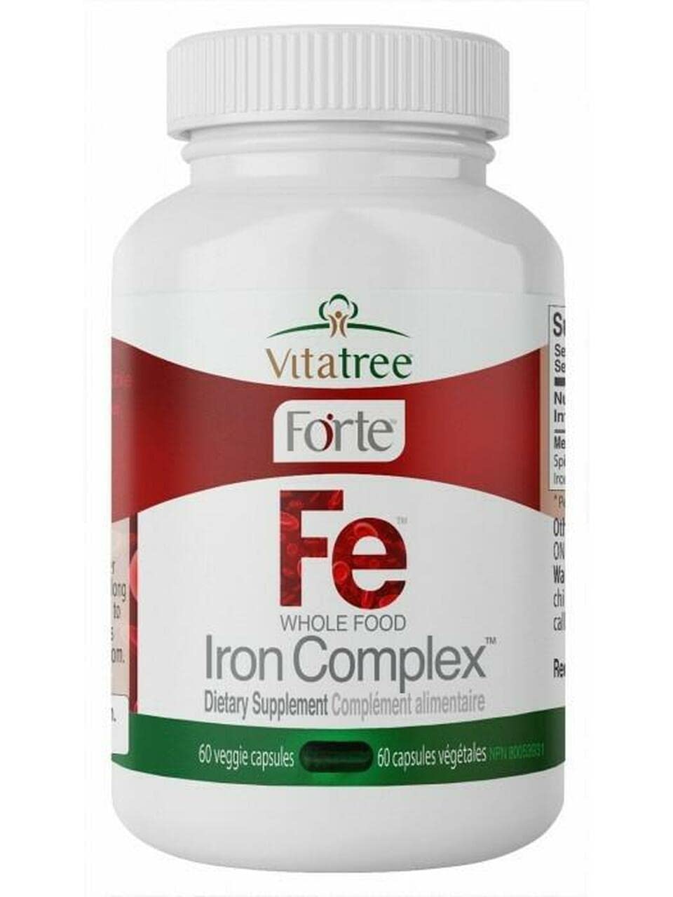 VitaTree Iron Complex Whole Food - 60 Vegetarian Capsules