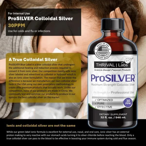 Thrival Labs ProSILVER Black Label Pure Colloidal Silver Liquid 30