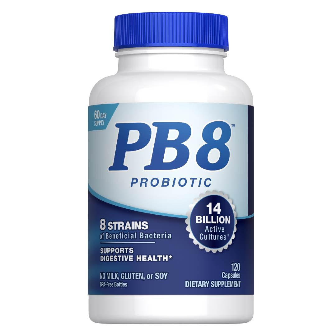 PB8 Probiotic 14 Billion CFU Digestive Support - 120 Capsules