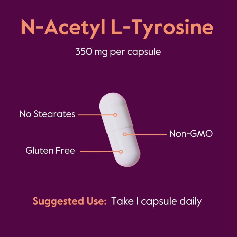 BESTVITE N-Acetyl L-Tyrosine 350mg for Focus & Mood - 240 Capsules - image 6