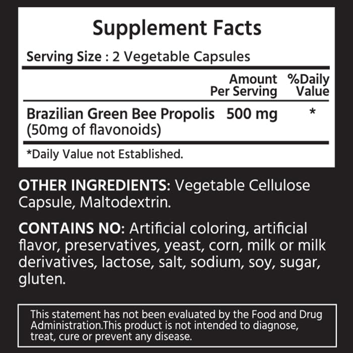 ML Naturals Brazilian Green Propolis 500mg Immune Support - 240 Capsules - image 2
