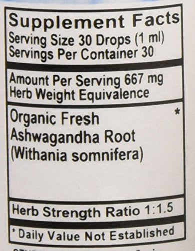 L A NATURALS Ashwagandha Organic Liquid - 1 Fl Oz - image 5