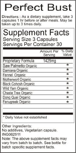 Nature's Brands Perfect Bust Herbal Supplement - 90 Vegetarian Capsules - image 2