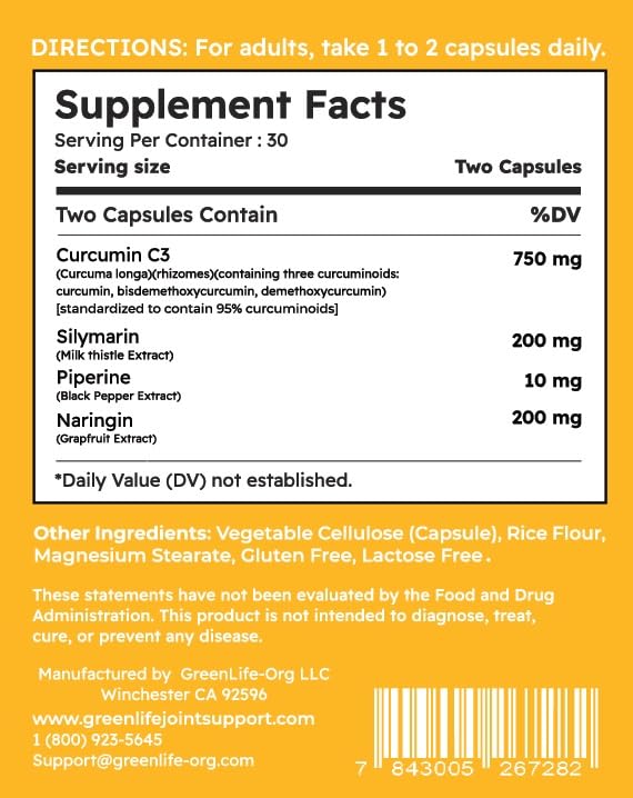 Green Life Org Dual Defense Joint & Liver Support - 60 Tablets - image 2