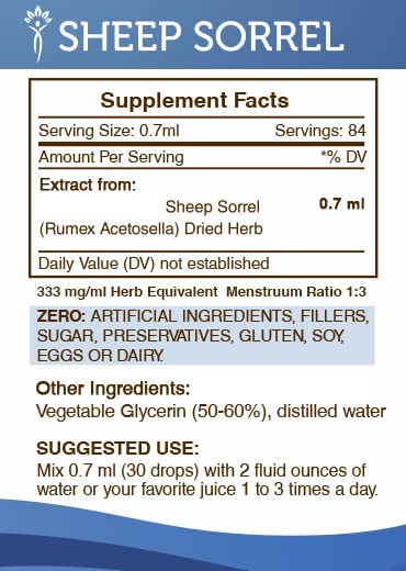 Secrets of the Tribe Sheep Sorrel Tincture Alcohol-Free Extract