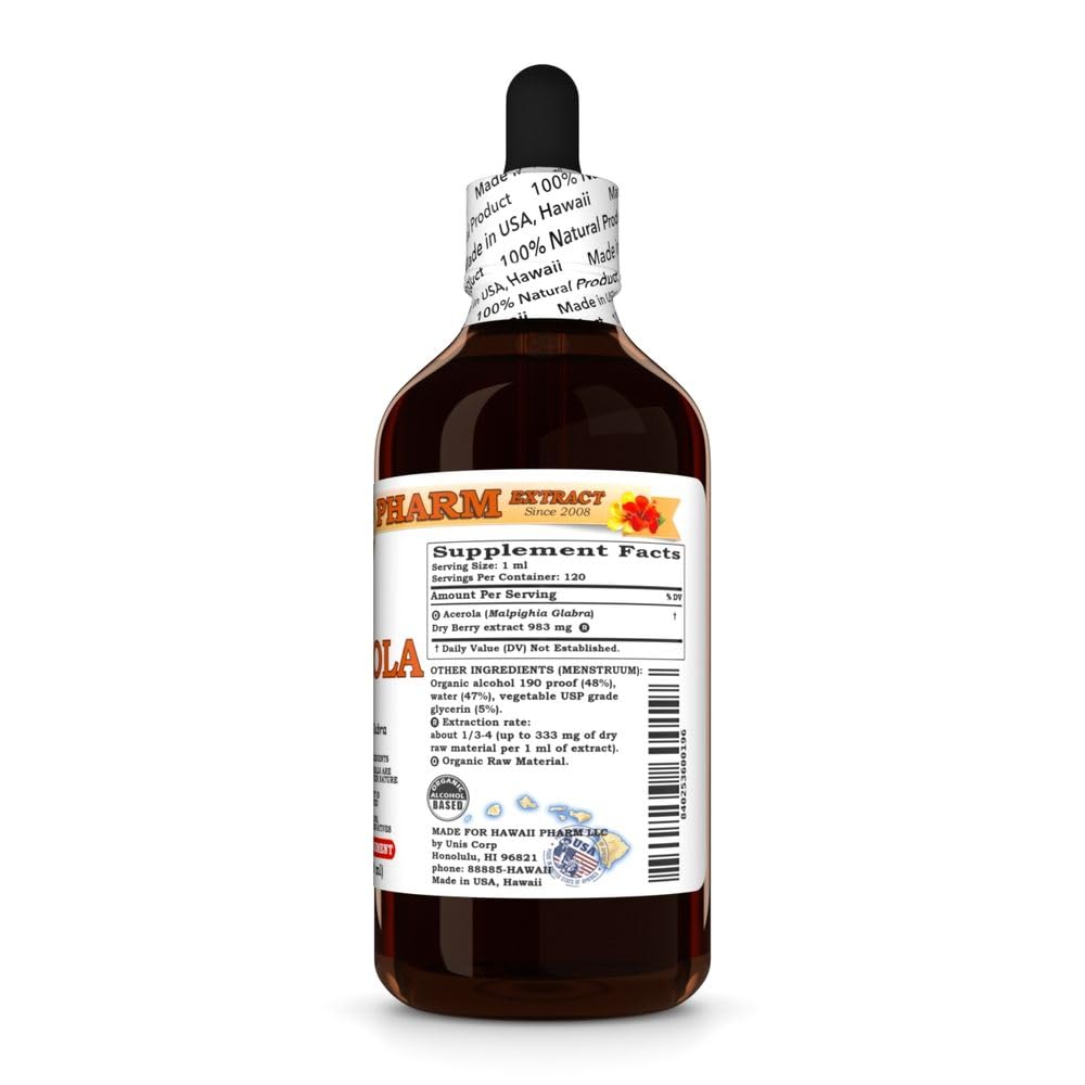 Hawaii Pharm Acerola (Malpighia glabra) Berry Liquid Extract - image 7
