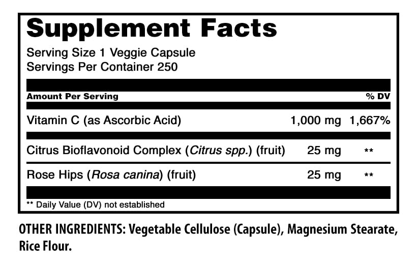 Amazing Nutrition Vitamin C with Rose Hips & Citrus Bioflavonoids 1000 mg - image 2