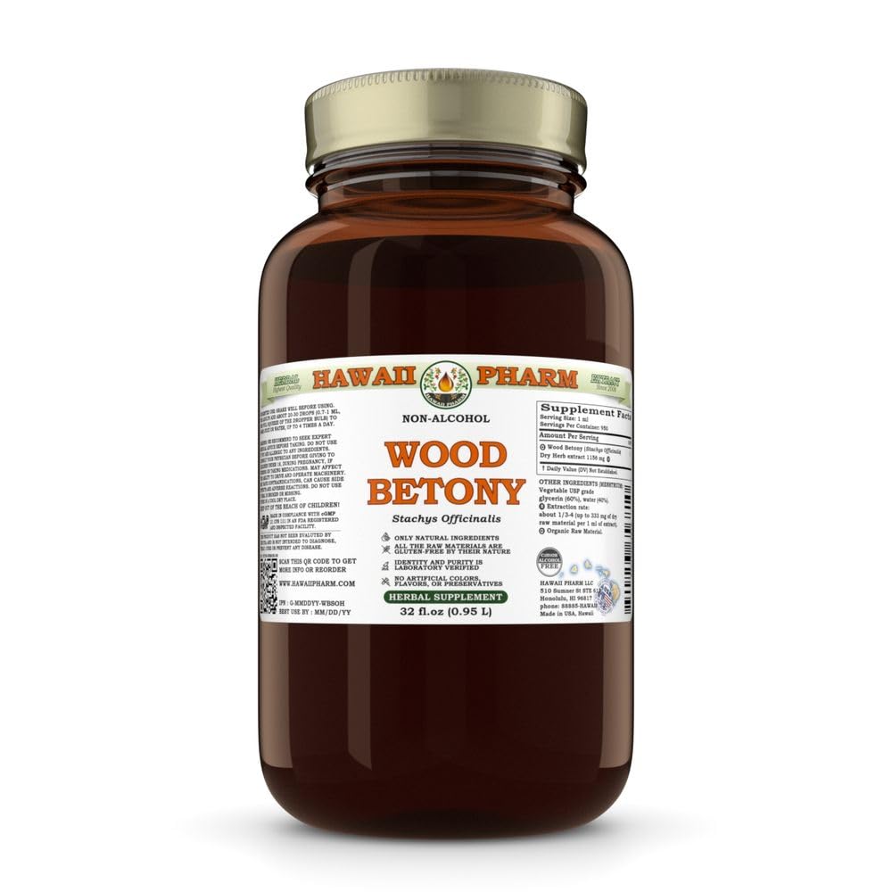 Hawaii Pharm Wood Betony (Stachys officinalis) Herb Alcohol-Free