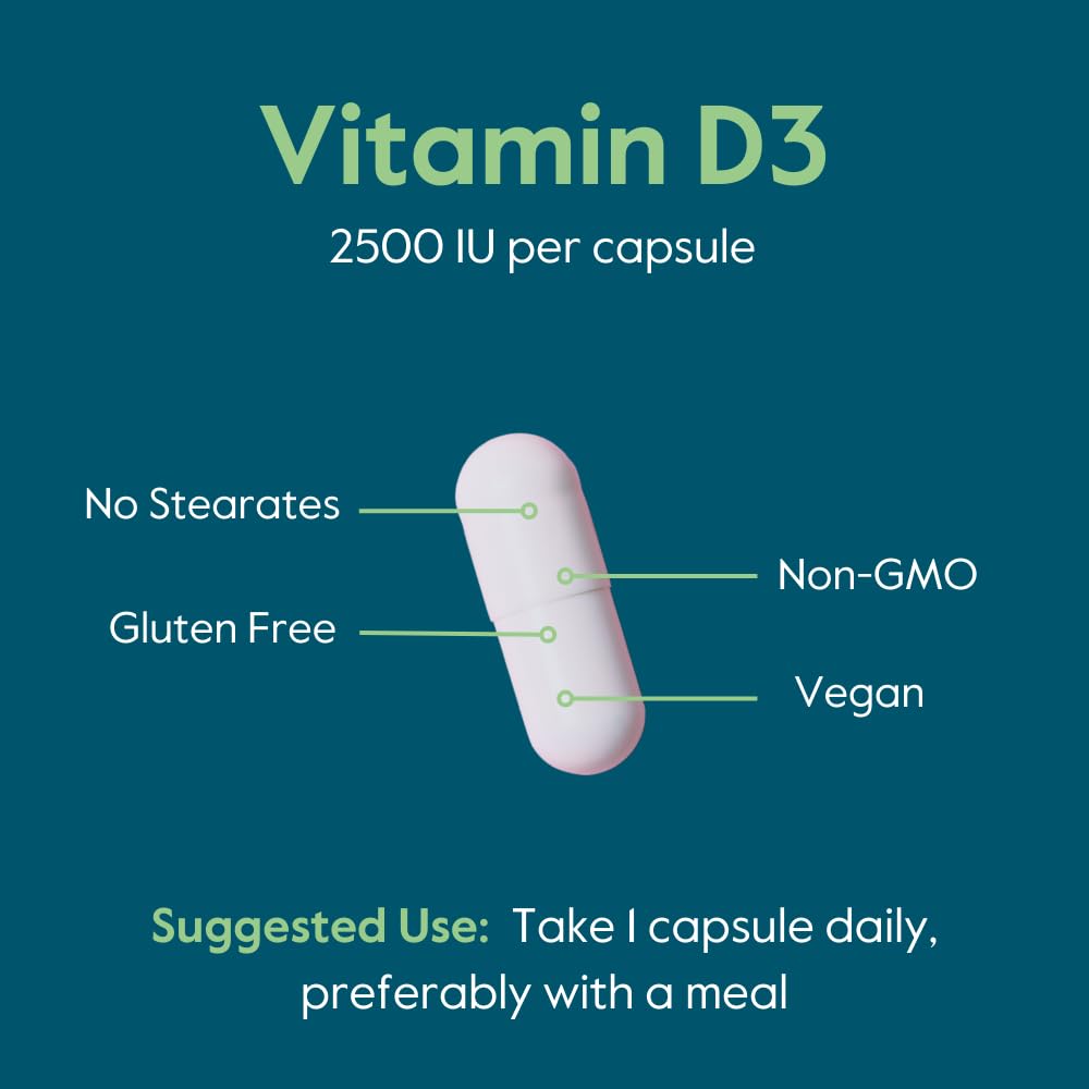 BESTVITE Vegan Vitamin D3 2500 IU - 120 Vegetarian Capsules - image 5