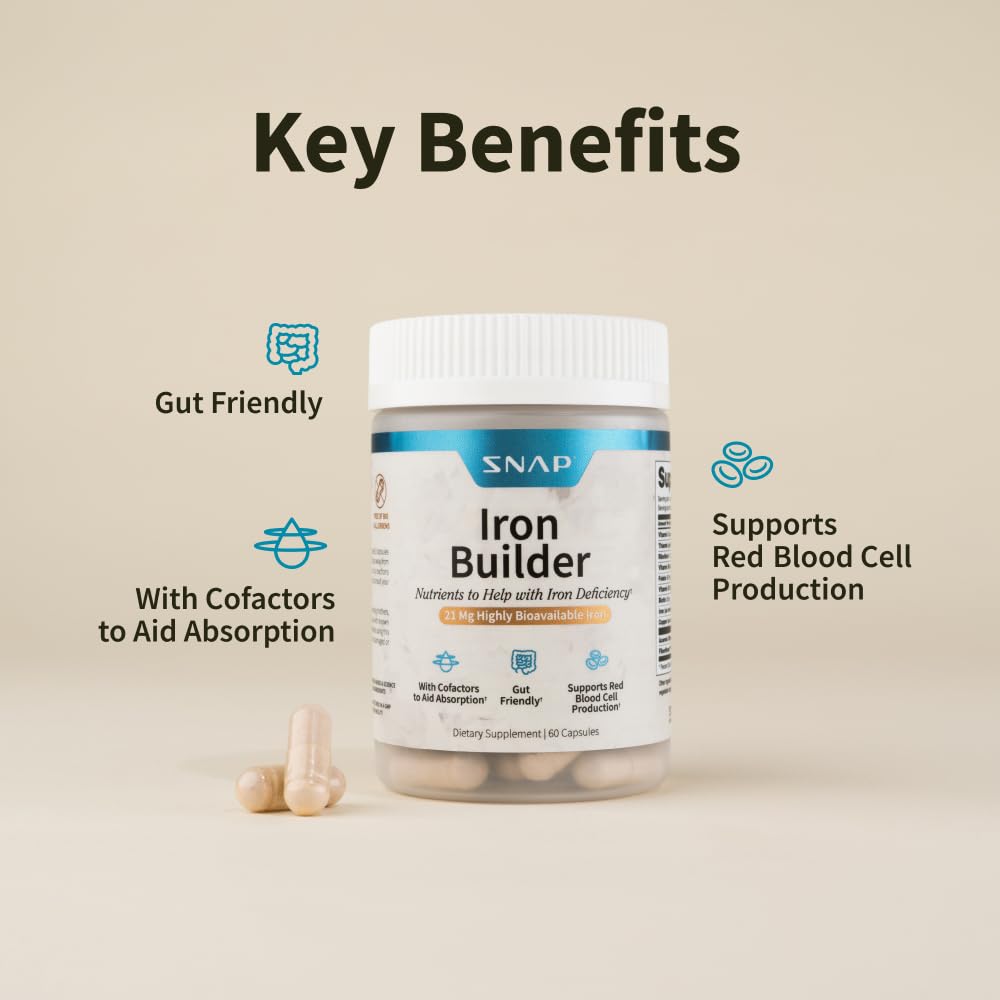 Snap Supplements Natural Iron Builder - 60 Vegan Capsules - image 4