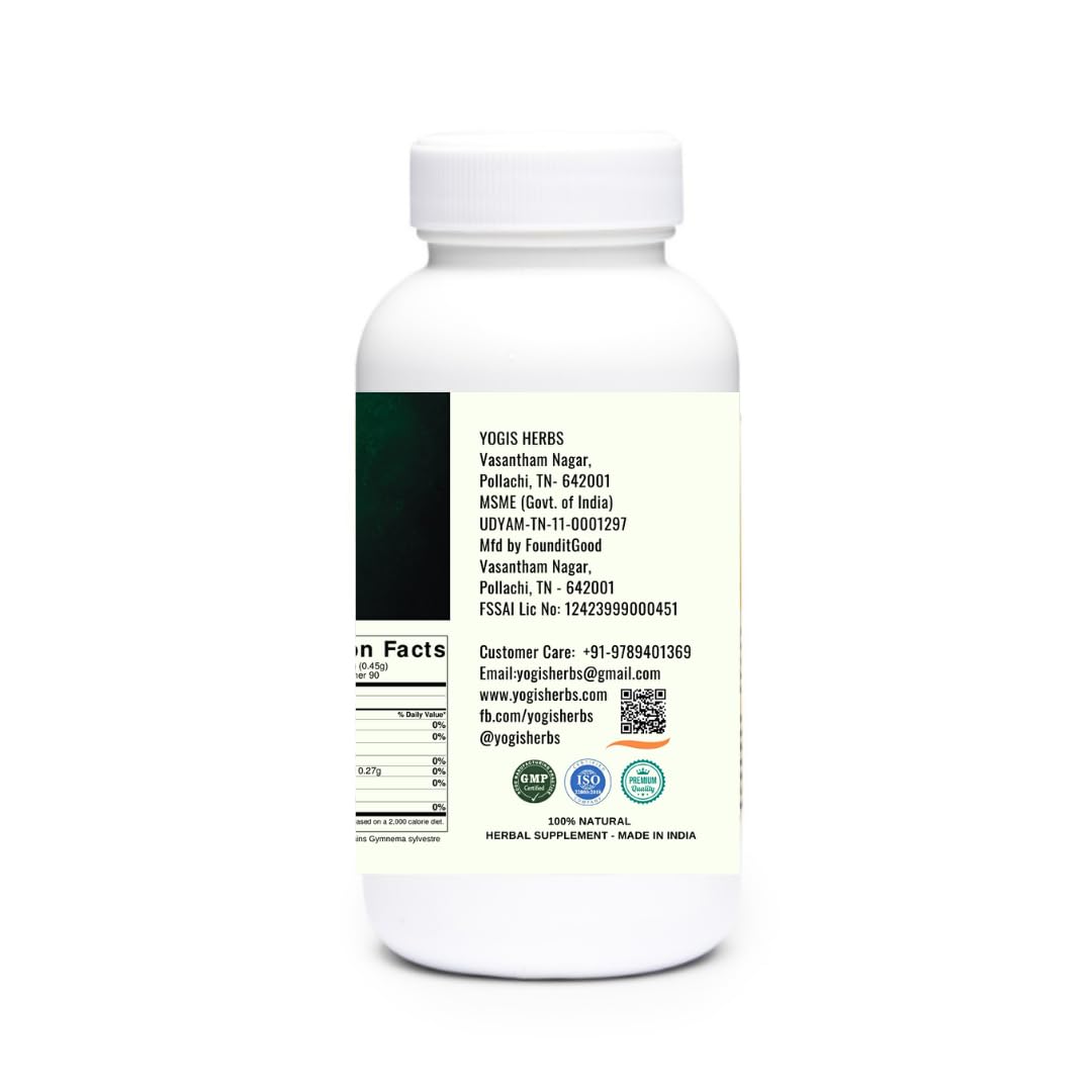 YOGIS HERBS Sirukurinjan Gymnema Sylvestre Capsules - 90 Vegetarian Capsules - image 3