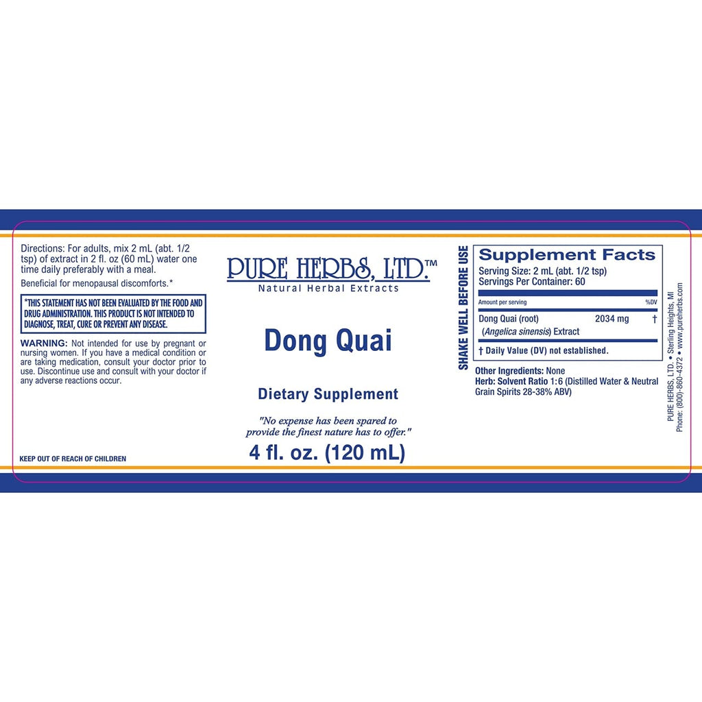Pure Herbs Dong Quai Liquid Herbal Supplement - 4 fl oz - image 2