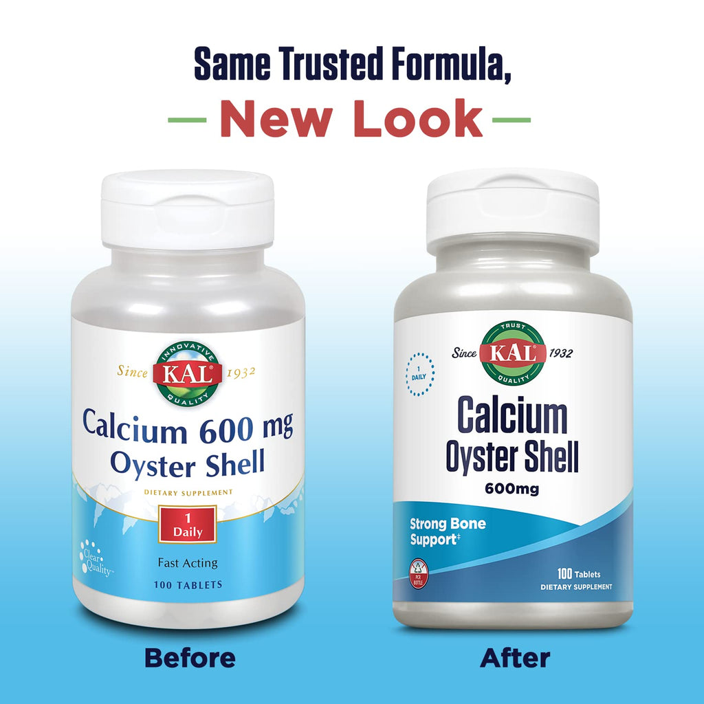 KAL Calcium Oyster Shell 600 mg - 100 Tablets - image 2