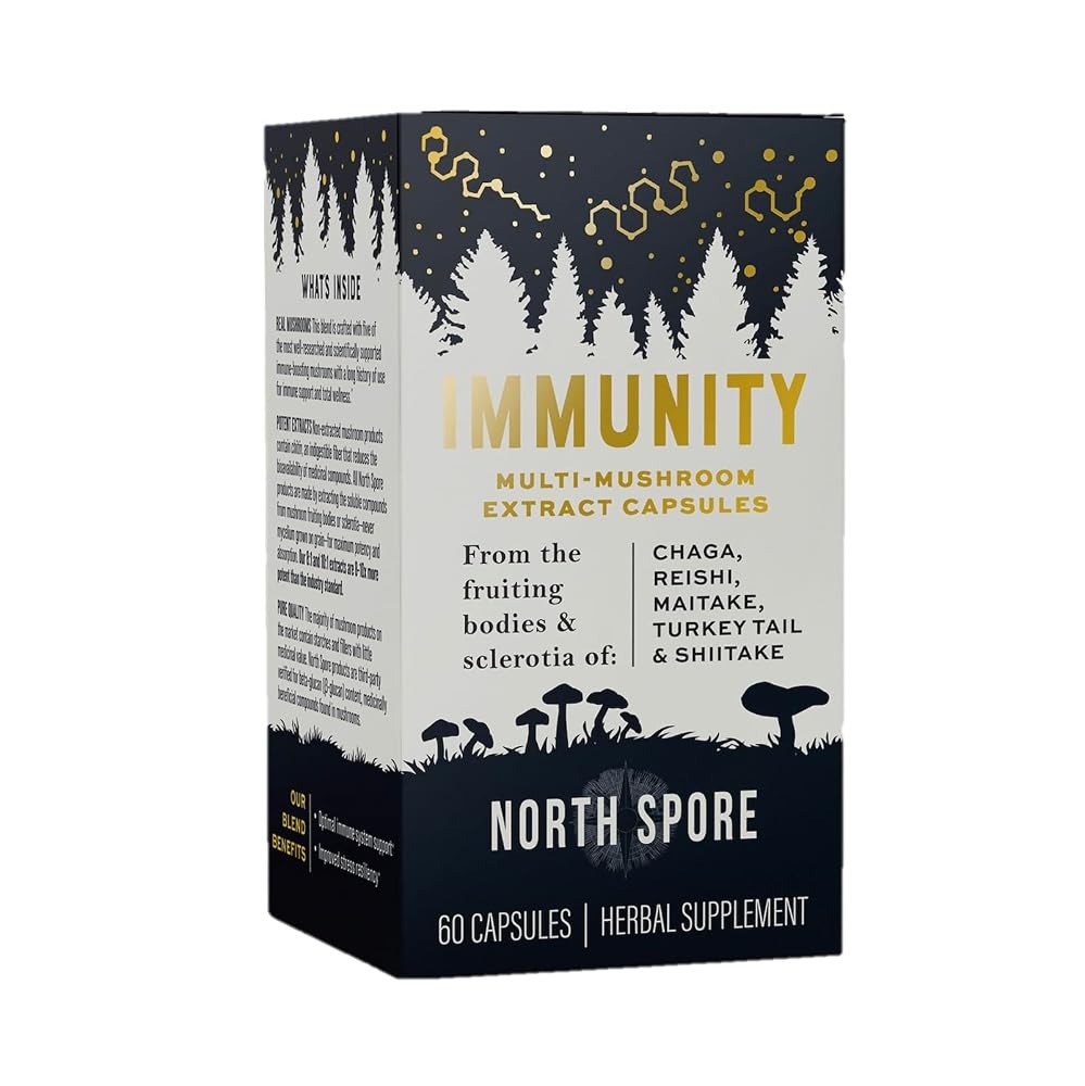 North Spore Immunity Organic Multi-Mushroom Supplement - 60 Capsules - image 2