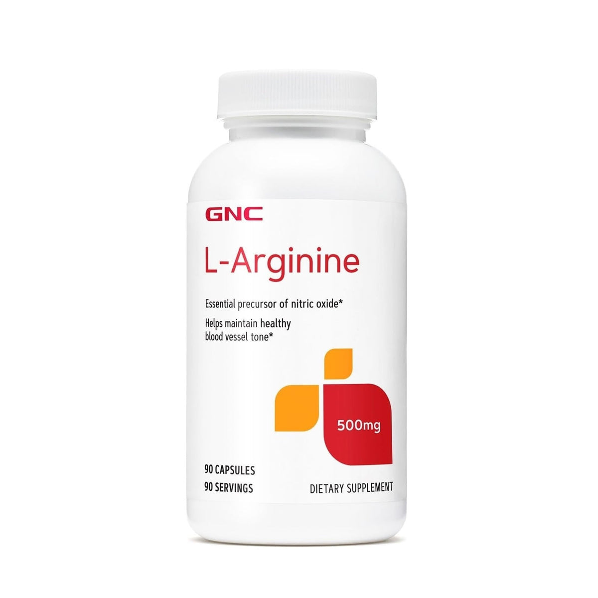 GNC L-Arginine 500mg for Blood Vessel Support - 90 Capsules