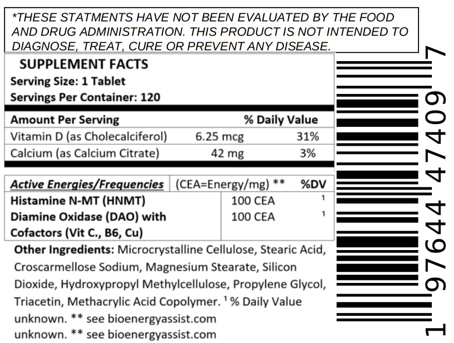 BioEnergyLife Histamine Control - 120 Tablets - image 6