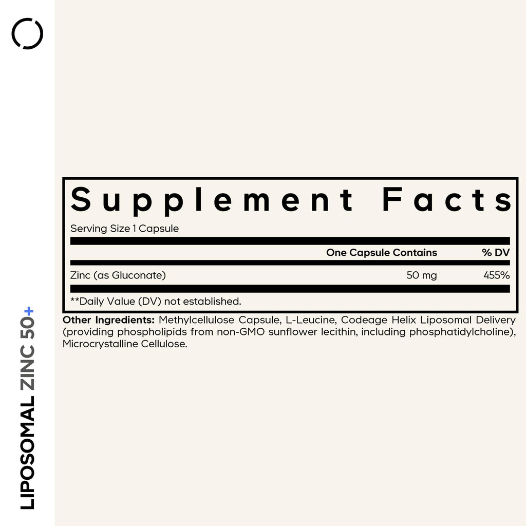Codeage Liposomal Zinc 50mg Zinc Gluconate - 100 Capsules - image 2