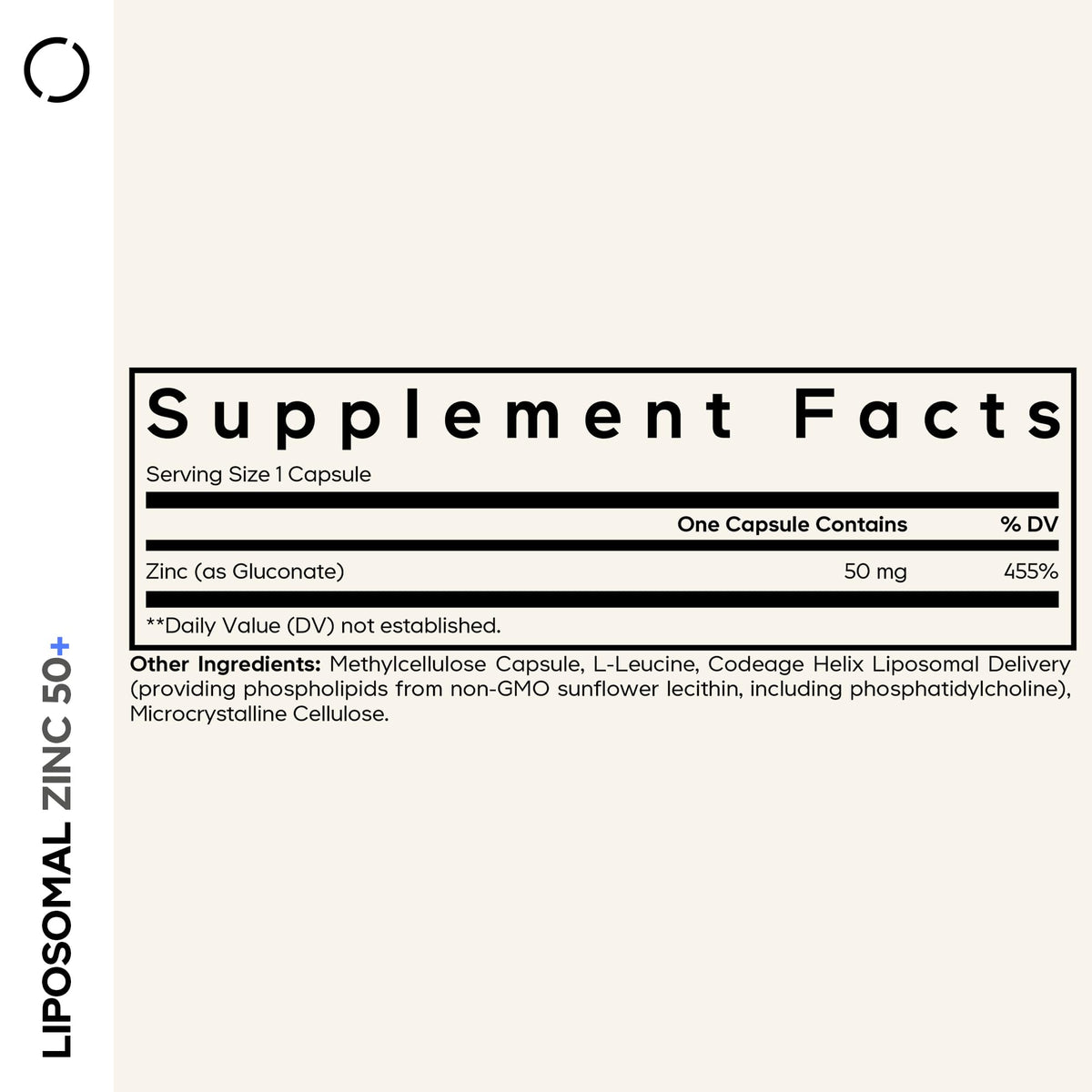 Codeage Liposomal Zinc 50mg Zinc Gluconate - 100 Capsules - image 2
